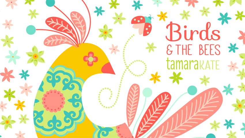 Birds & The Bees - Tamara Kate for Michael Miller Fabrics Birds & The Bees - Tamara Kate for Michael Miller Fabrics