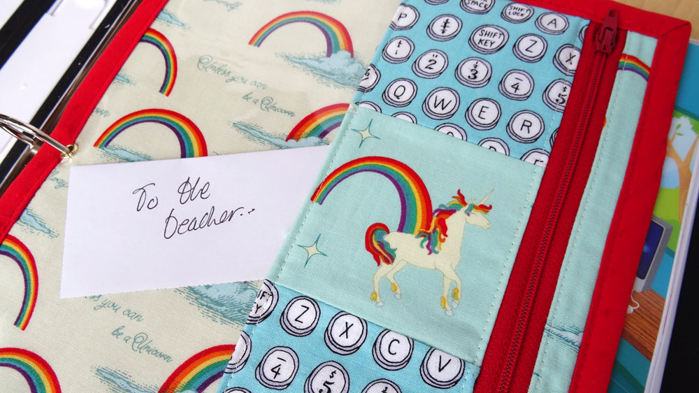 Unicorn Fabric Binder Pocket