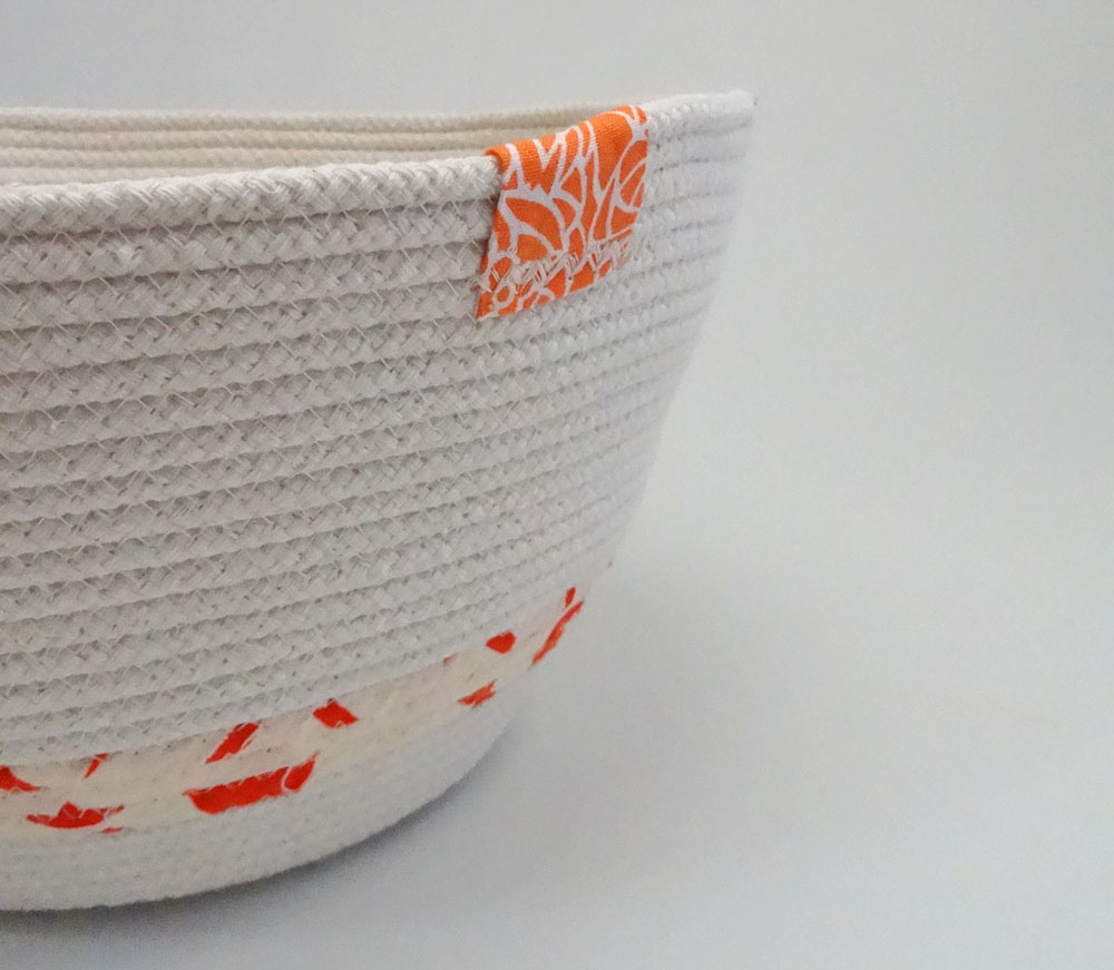* Orange Rope Basket Side View