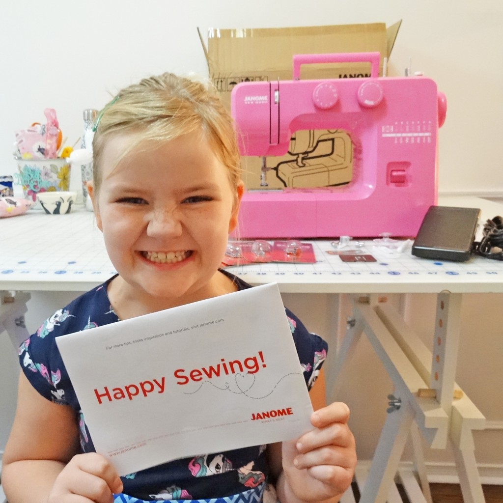 sewing machine, pink sorbet, janome, kids can sew