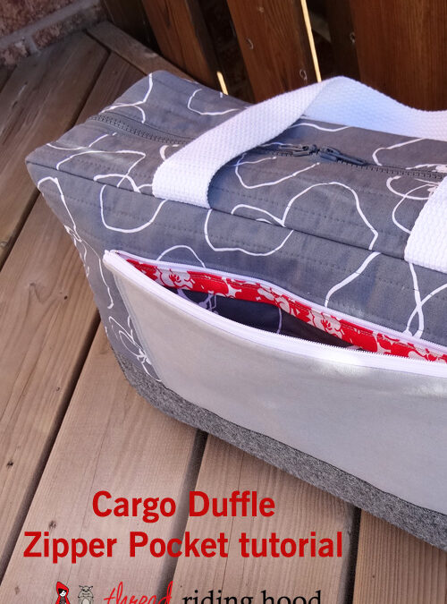 Cargo Duffle Zipper Pocket {tutorial + giveaway winner}