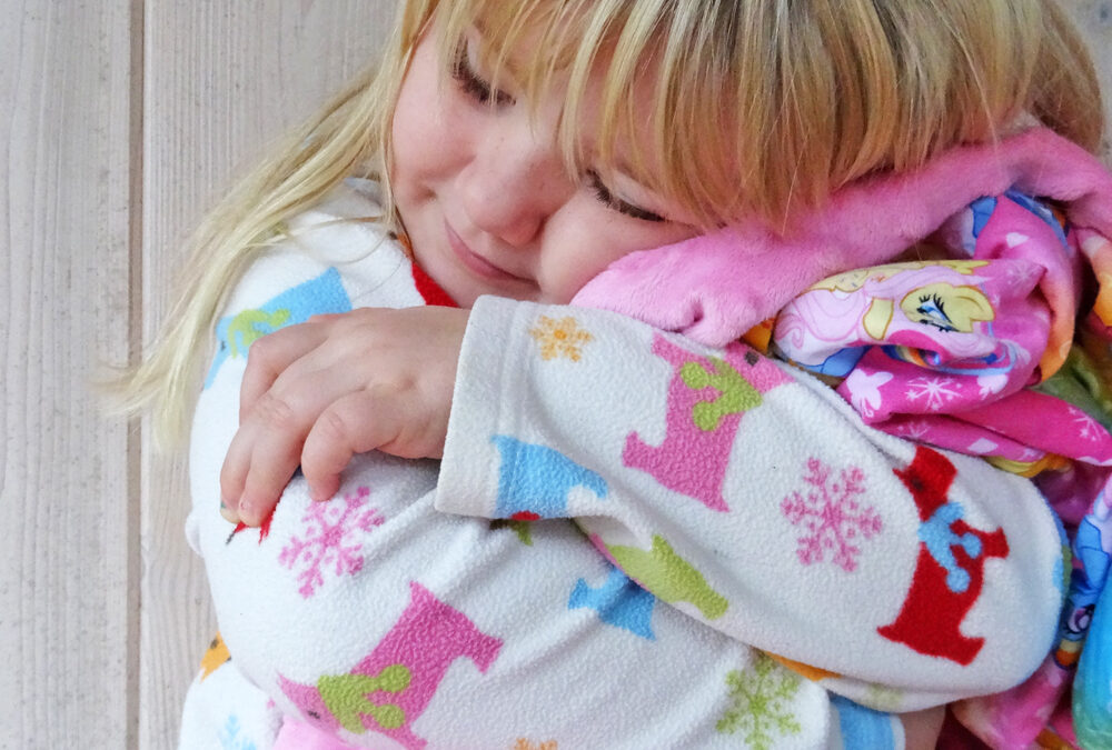 Mitered-Corner Minky Naptime Blanket {tutorial}