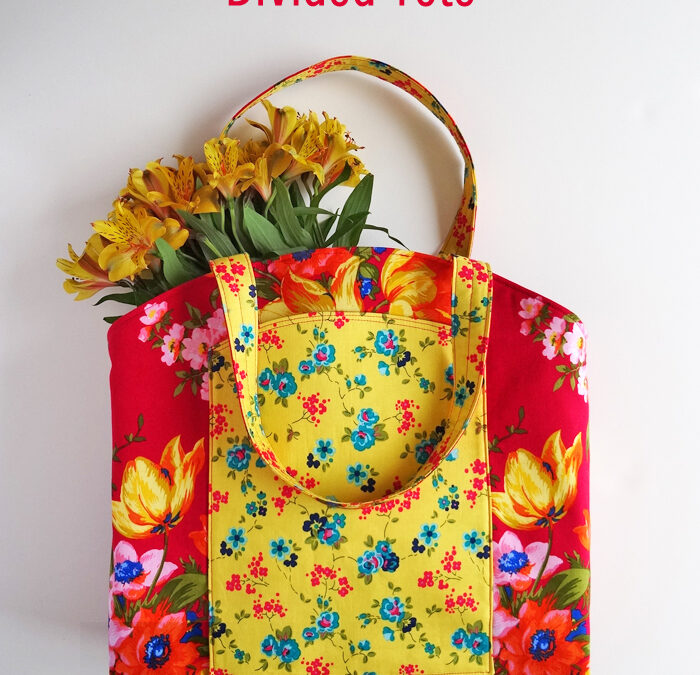 Pretty Floral Divided Tote {free pattern & tutorial}