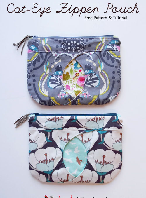 Cat-Eye Zippered Pouch {free pattern & tutorial}