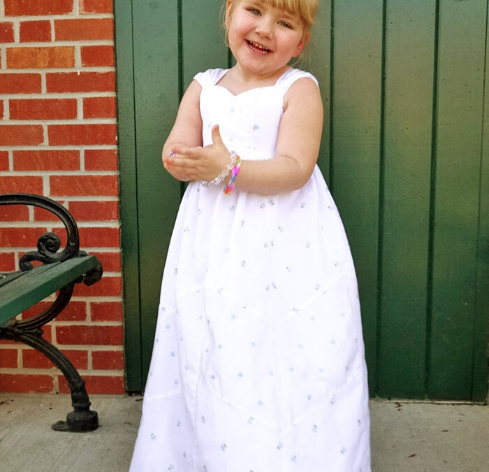 Girls in White Dresses…. {made from curtains!}
